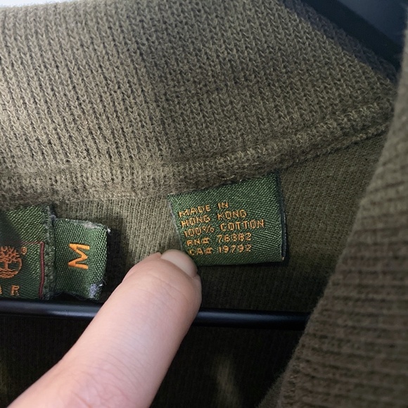 Timberland Weathergear Quarter Zip 100% Cotton Ribbed Pullover Sweater - Picture 6 of 8